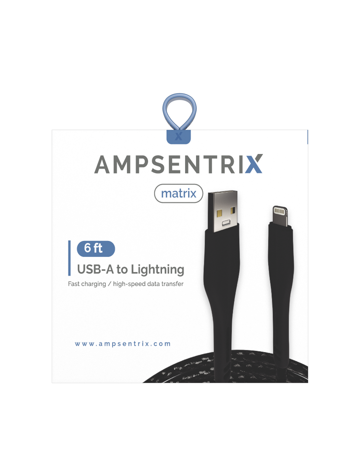 USB Type A To Lightning Kabel (Non-MFI) (1.8 m / 6 ft) (AmpSentrix Matrix) (Black (Schwarz)) – Bild 3