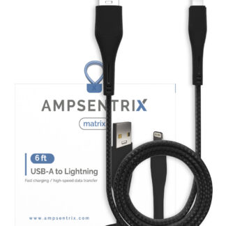 USB Type A To Lightning Kabel (Non-MFI) (1.8 m / 6 ft) (AmpSentrix Matrix) (Black (Schwarz))