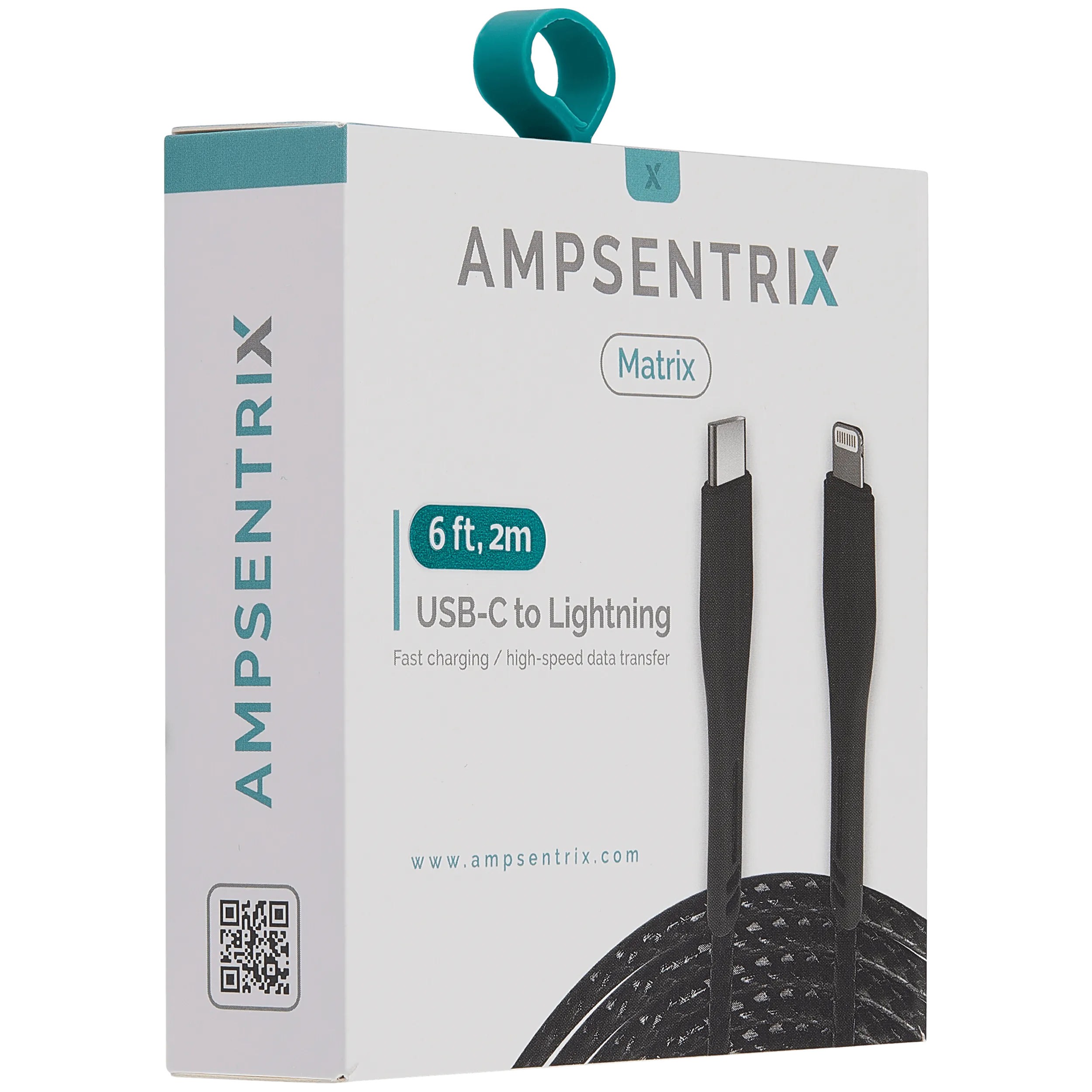 USB Type C To Lightning Kabel (Non-MFI) (1.8 m / 6 ft) (AmpSentrix Matrix) (Black (Schwarz)) – Bild 2