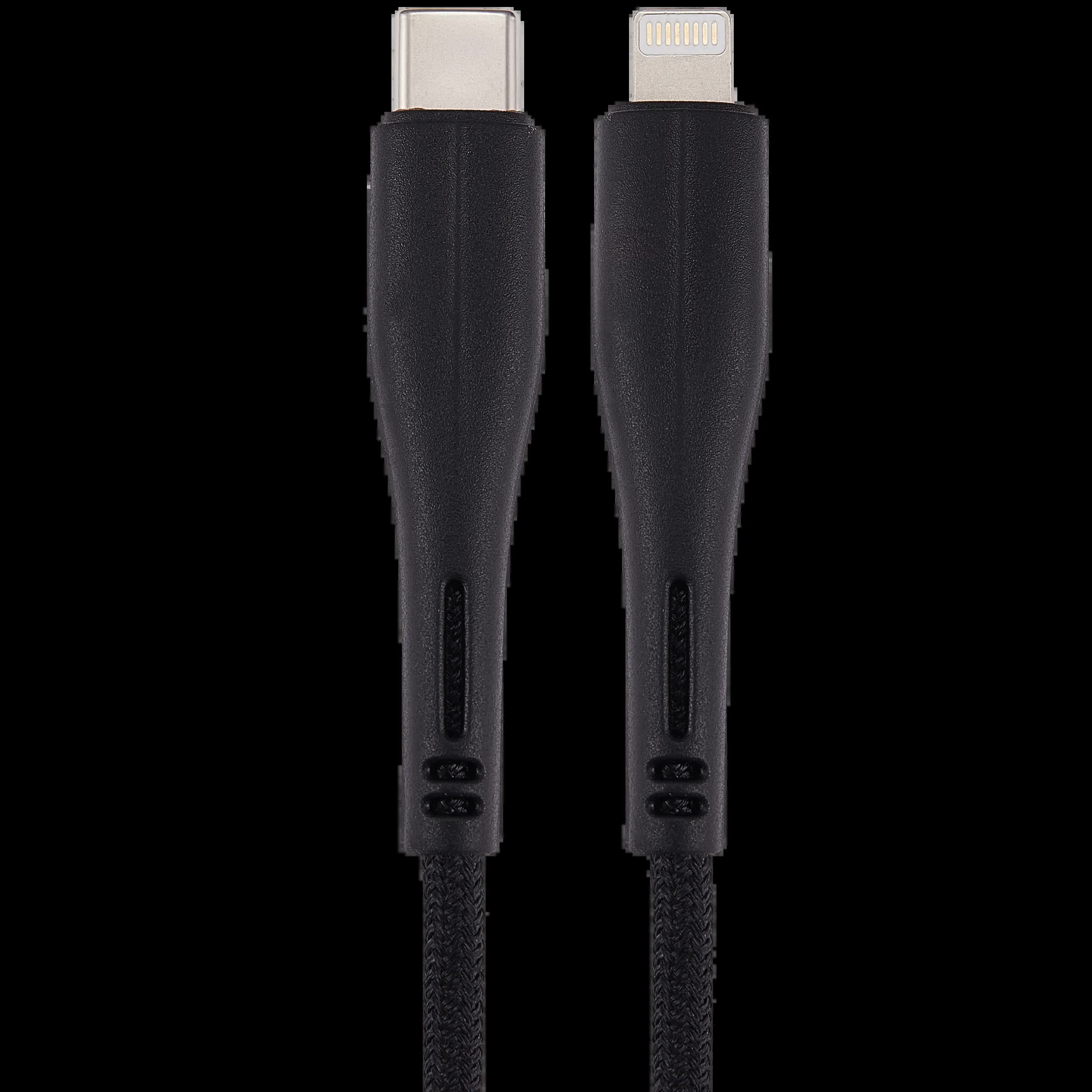 USB Type C To Lightning Kabel (Non-MFI) (1.8 m / 6 ft) (AmpSentrix Matrix) (Black (Schwarz))