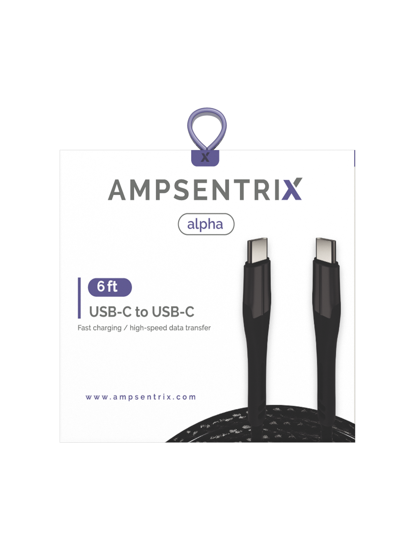 USB Type C To USB Type C Kabel (1.8 m / 6 ft) (AmpSentrix Alpha) (Black (Schwarz)) – Bild 3