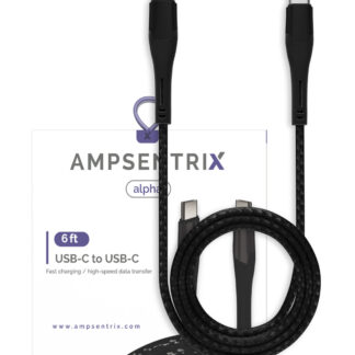 USB Type C To USB Type C Kabel (1.8 m / 6 ft) (AmpSentrix Alpha) (Black (Schwarz))
