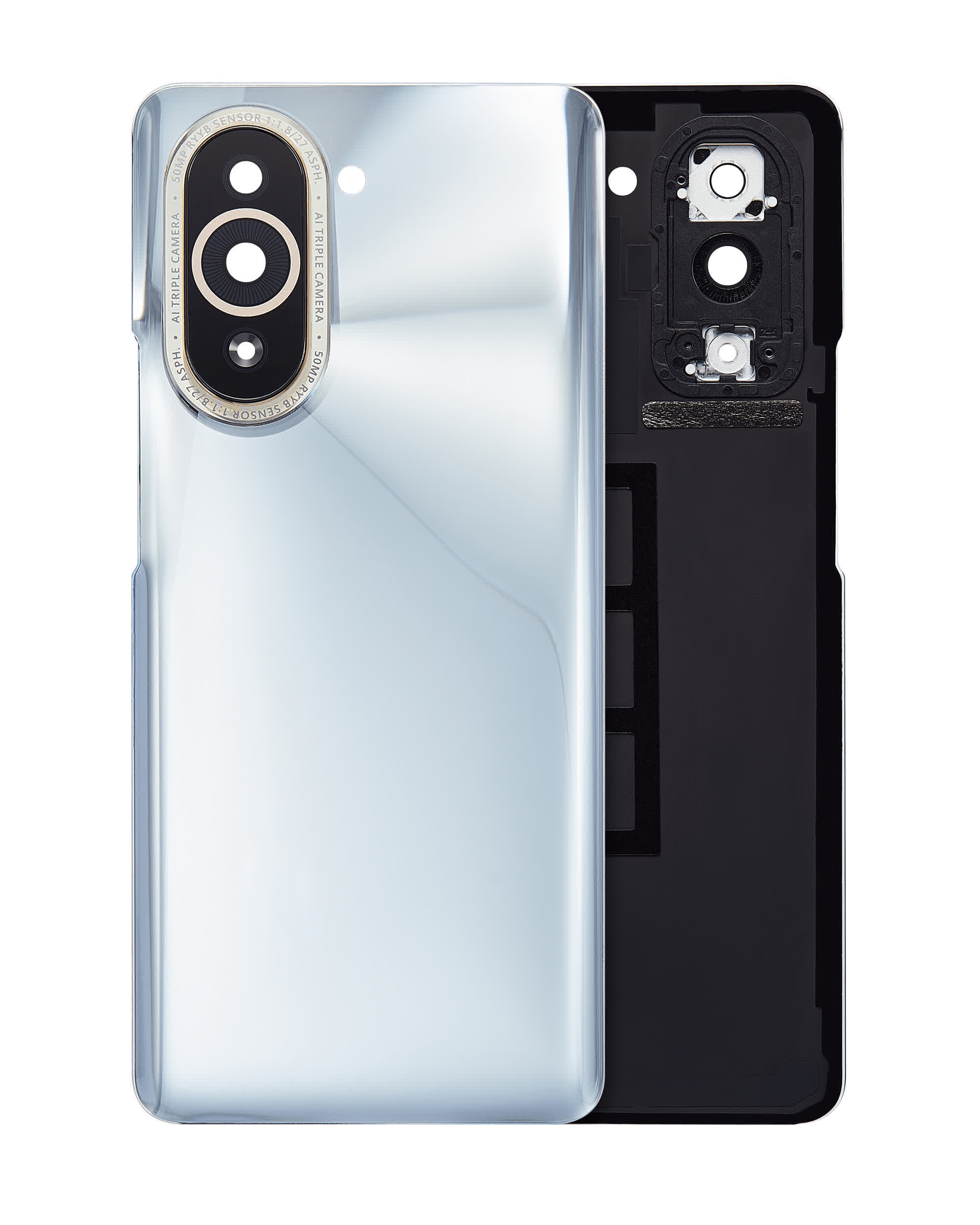 Rückdeckelglas mit Kameraglas für Huawei Nova 10 Pro (Silver (Silber))
