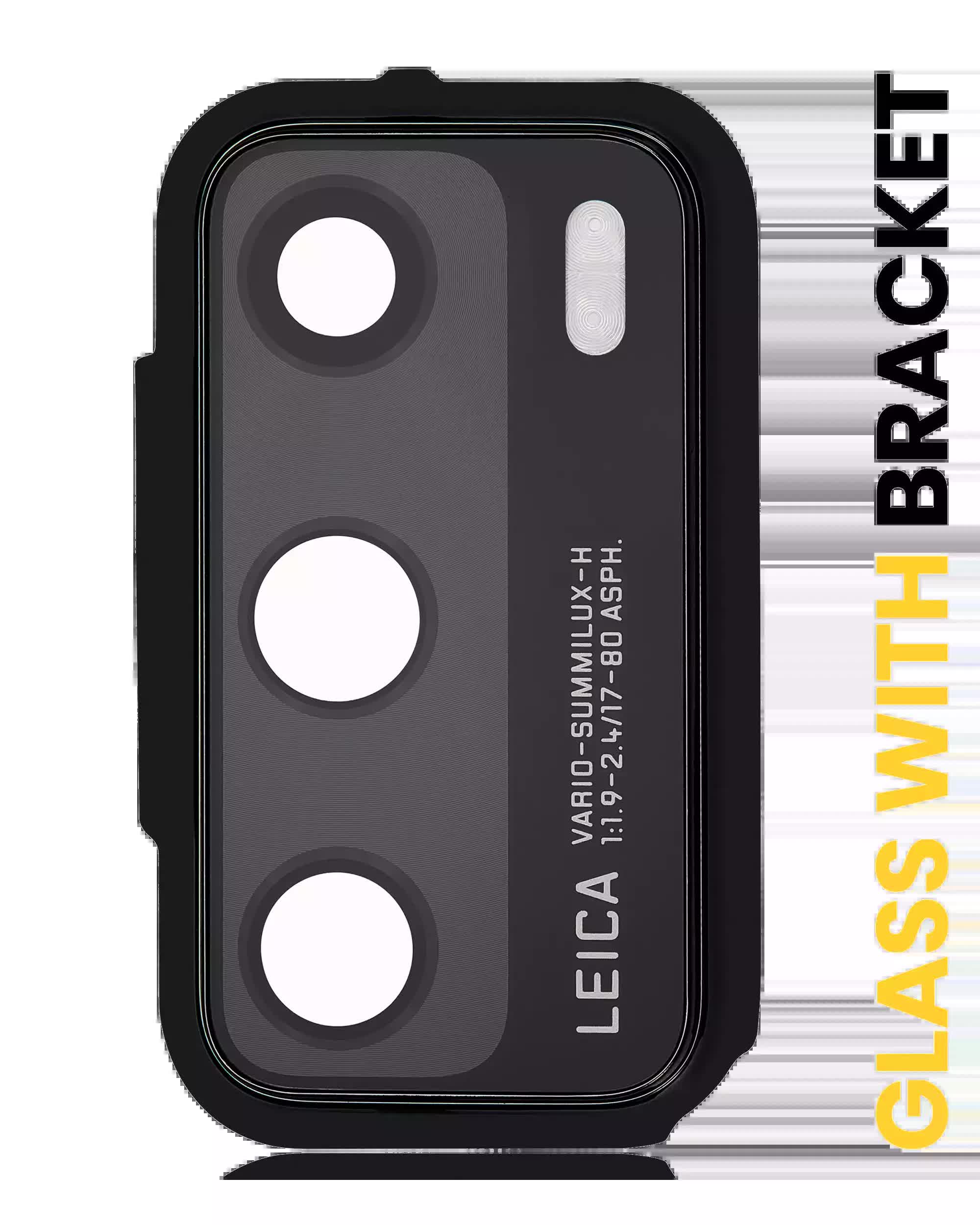 Rückkamera-Glas mit Halterung für Huawei P40 (Black (Schwarz))
