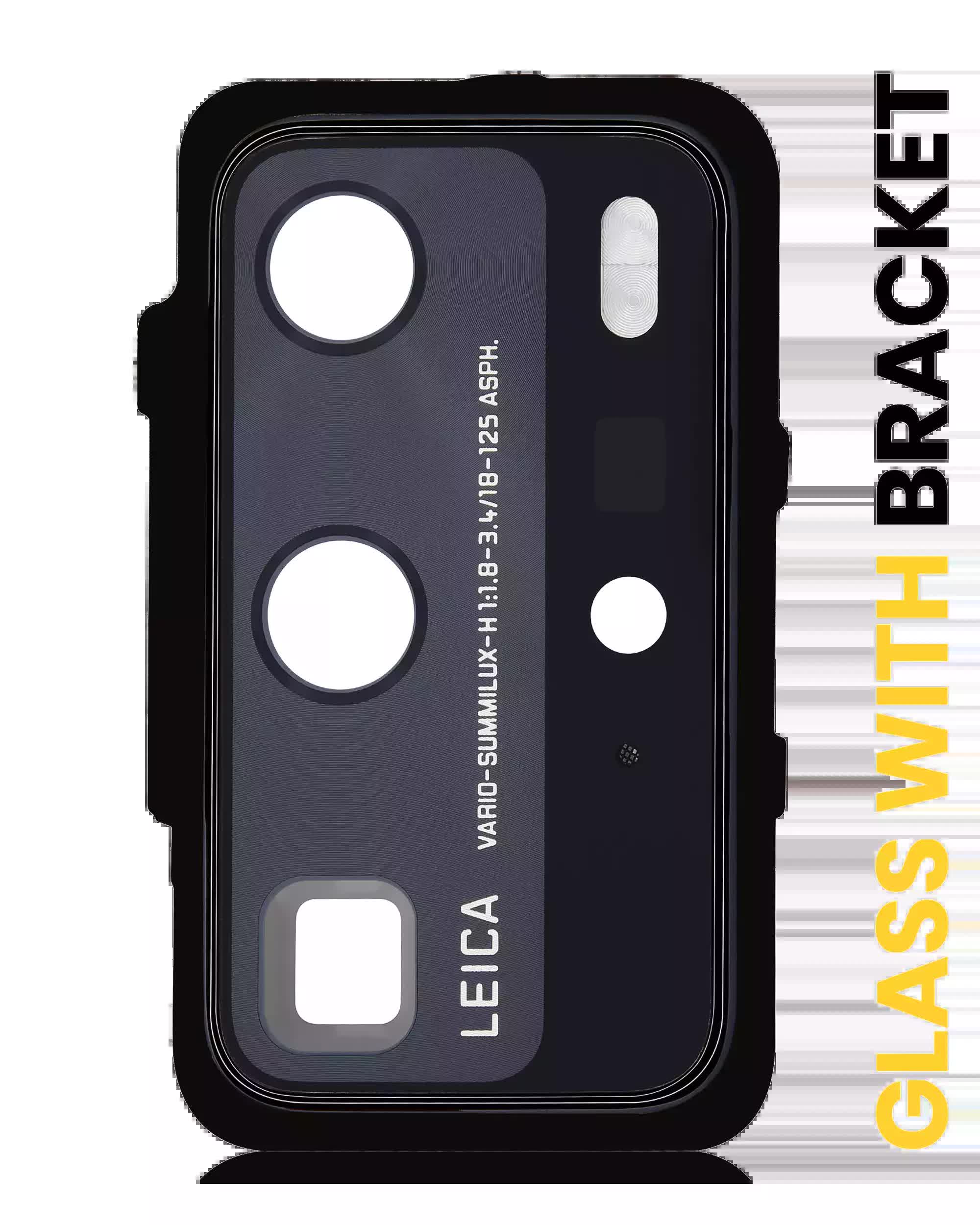 Rückkamera-Glas mit Halterung für Huawei P40 Pro (Black (Schwarz))
