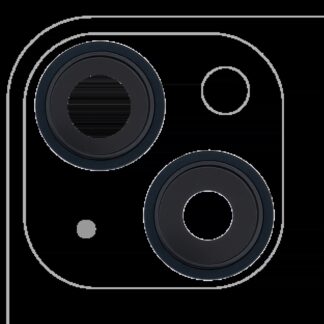 Rückkamera-Glas mit Halterung und Blende für iPhone 13 / 13 Mini (2-teiliges Set) (Aftermarket Plus) (Midnight)