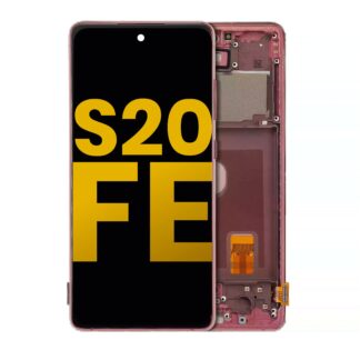 OLED Display mit Rahmen für Samsung Galaxy S20 FE 4G / 5G (professionell aufgearbeitet) (Cloud Red)