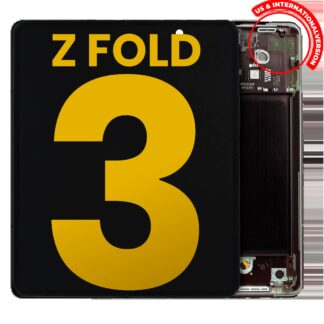 Inner OLED Display mit Rahmen für Samsung Galaxy Z Fold 3 5G (US & International) (professionell aufgearbeitet) (Phantom Black)