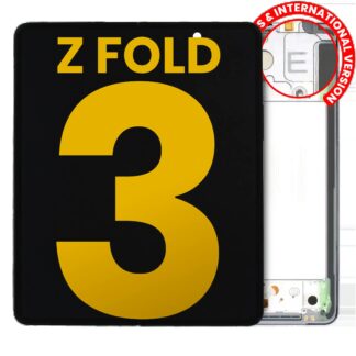 Inner OLED Display mit Rahmen für Samsung Galaxy Z Fold 3 5G (US & International) (professionell aufgearbeitet) (Phantom Silver)