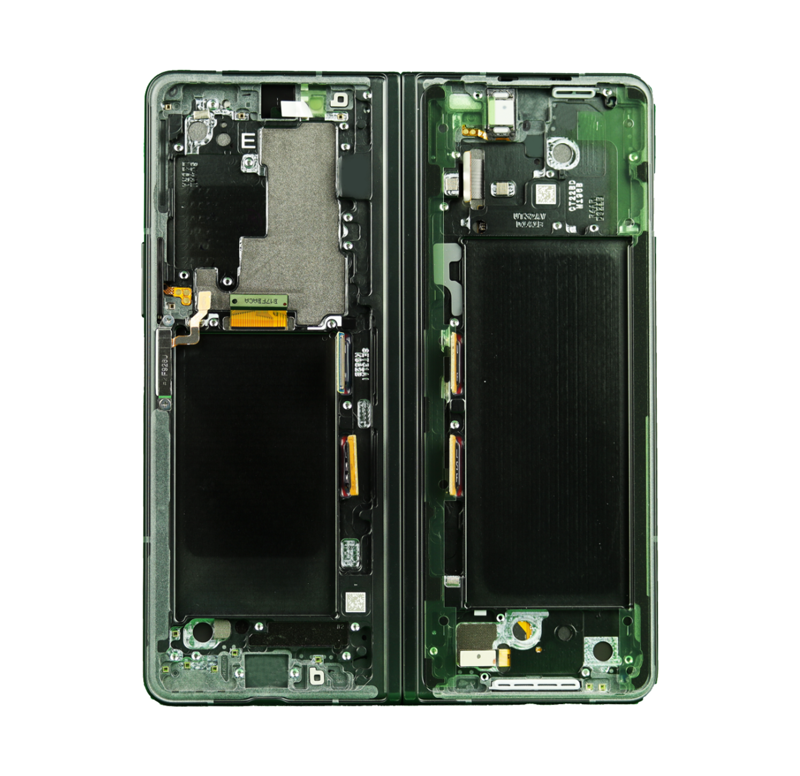 Inner OLED Display mit Rahmen für Samsung Galaxy Z Fold 3 5G (US & International) (professionell aufgearbeitet) (Phantom Green) – Bild 3
