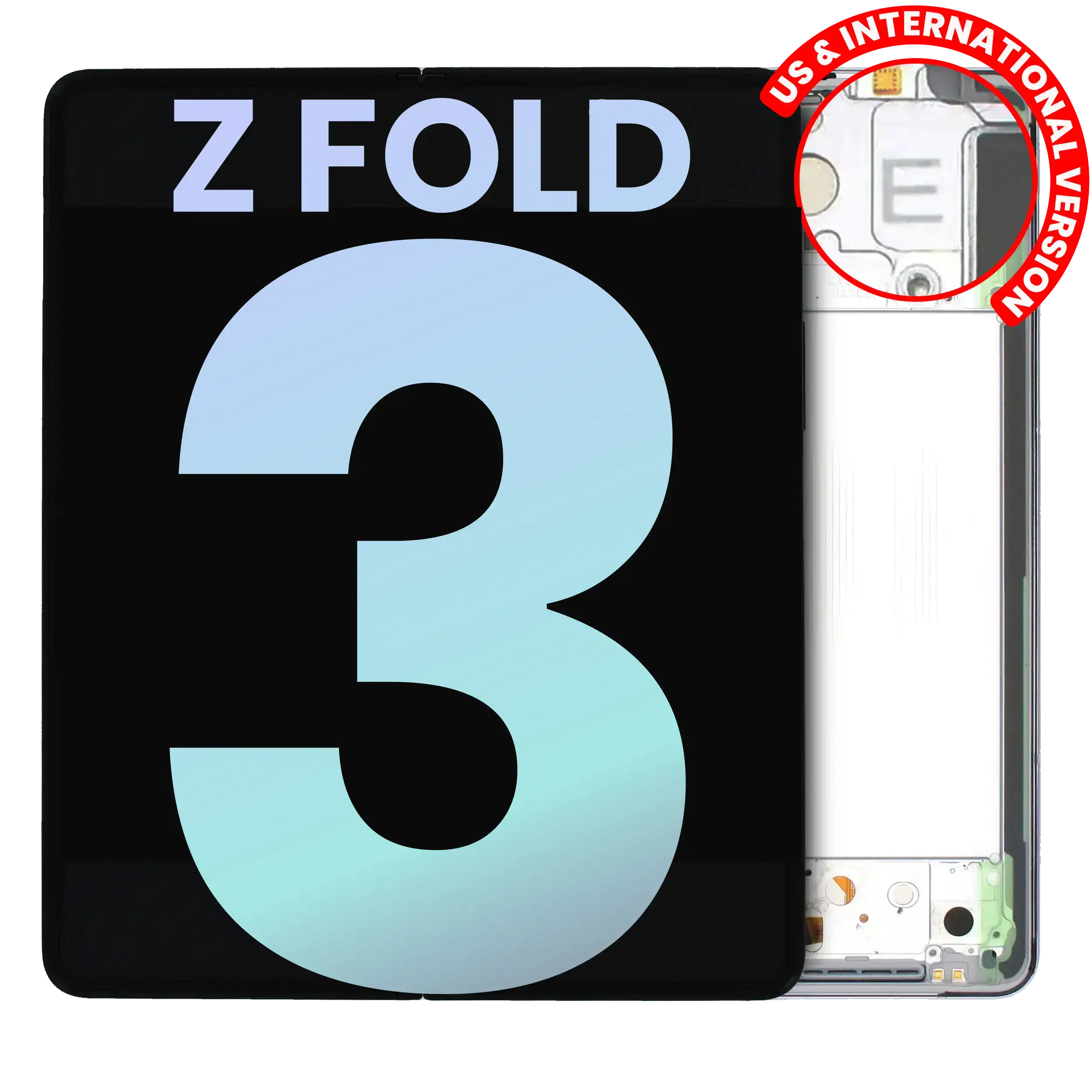 Inner OLED Display mit Rahmen für Samsung Galaxy Z Fold 3 5G (US & International) (Service Pack) (Phantom Black) – Bild 4