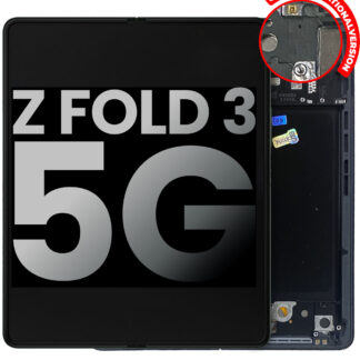 Inner OLED Display mit Rahmen für Samsung Galaxy Z Fold 3 5G (US & International) (ausgebautes Originalteil: Grade A) (Phantom Black)