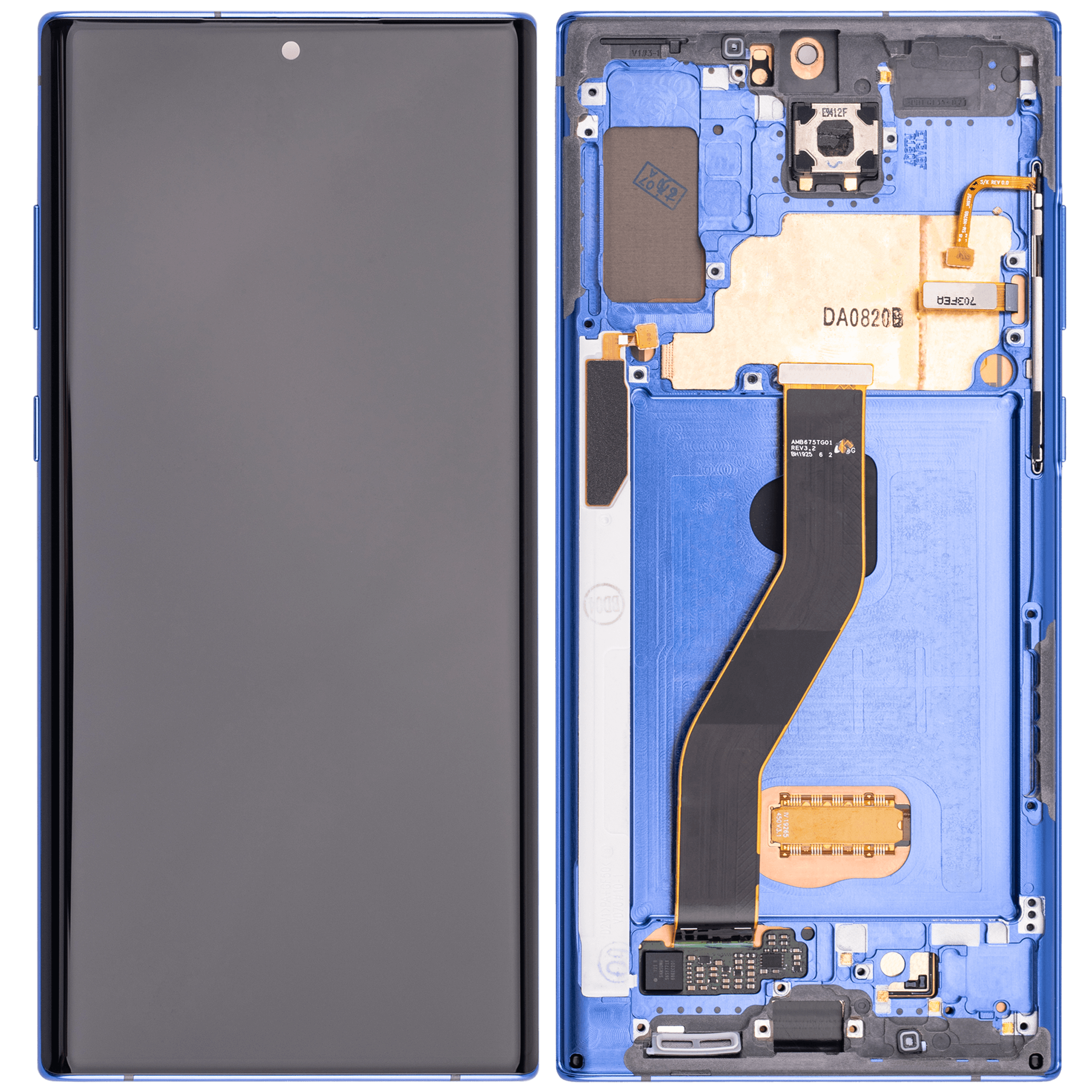 OLED Display mit Rahmen für Samsung Galaxy Note 10 Plus / 5G (Aftermarket Plus) (Blue (Blau)) – Bild 2