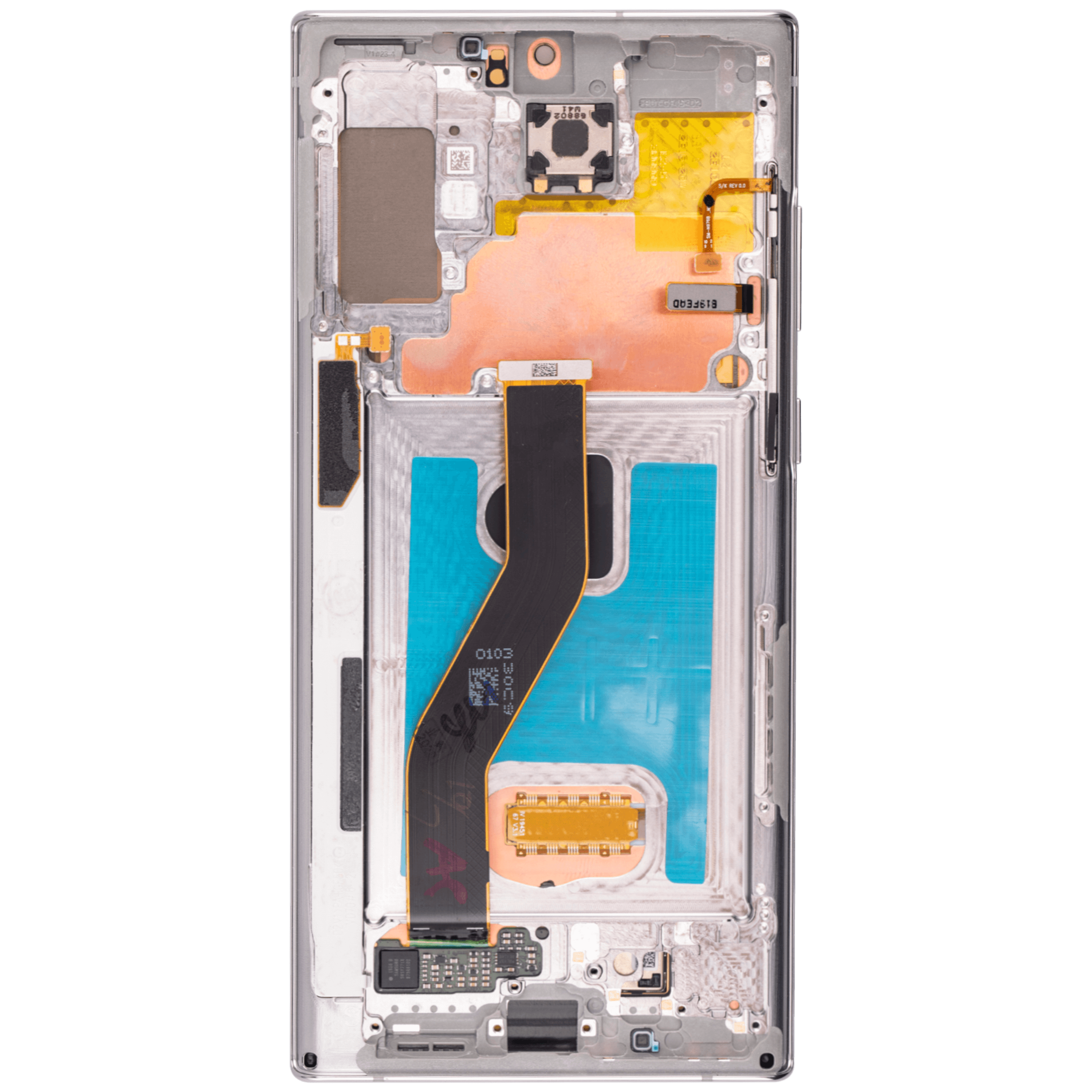 OLED Display mit Rahmen für Samsung Galaxy Note 10 Plus / 5G (Aftermarket Plus) (Aura Glow / Silver) – Bild 4