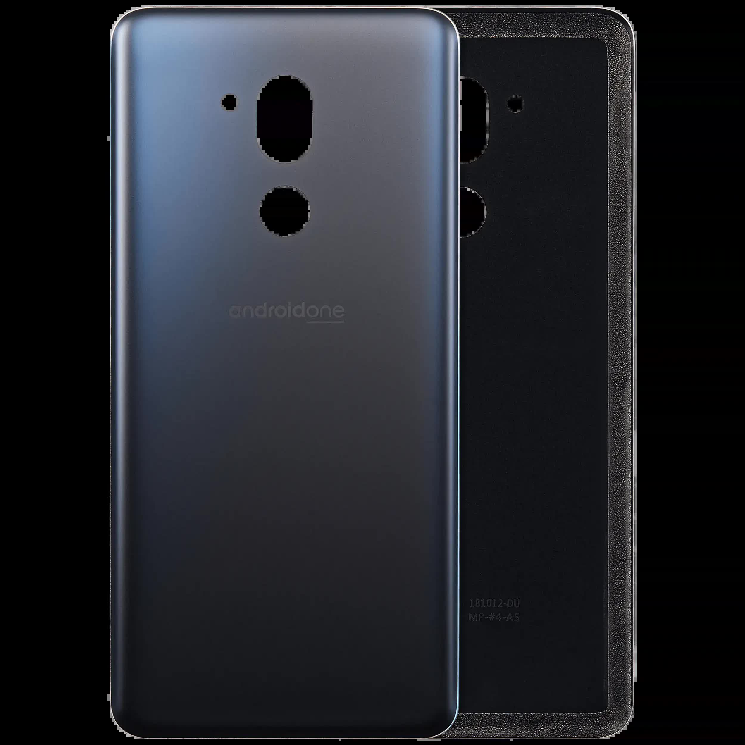 Rückdeckelglas mit Klebefolie vormontiert für LG G7 One (neu Aurora Black)