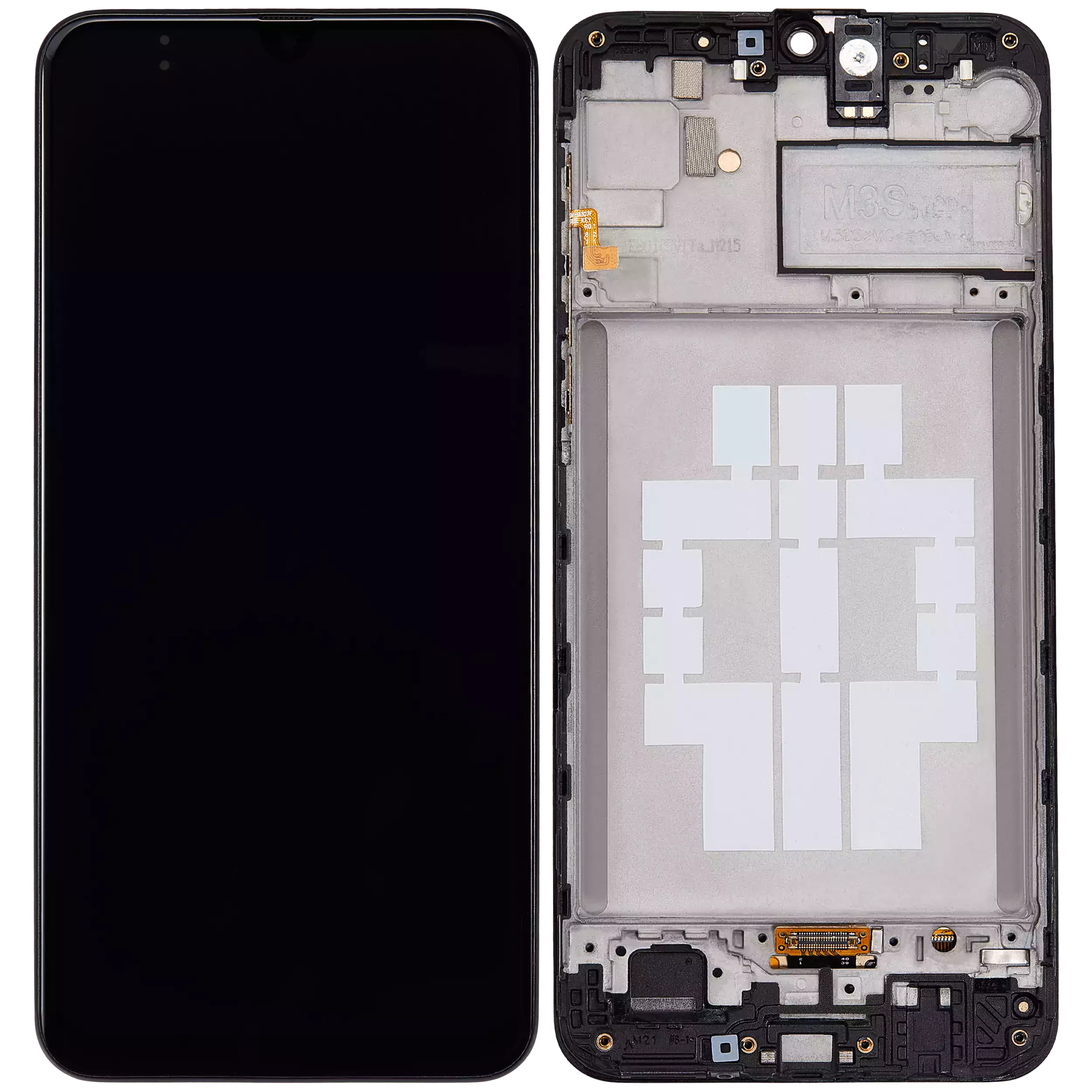 OLED Display mit Rahmen für Samsung Galaxy M21 (M215 / 2020) / M30 (M305 / 2019) (professionell aufgearbeitet) (Black (Schwarz)) – Bild 2