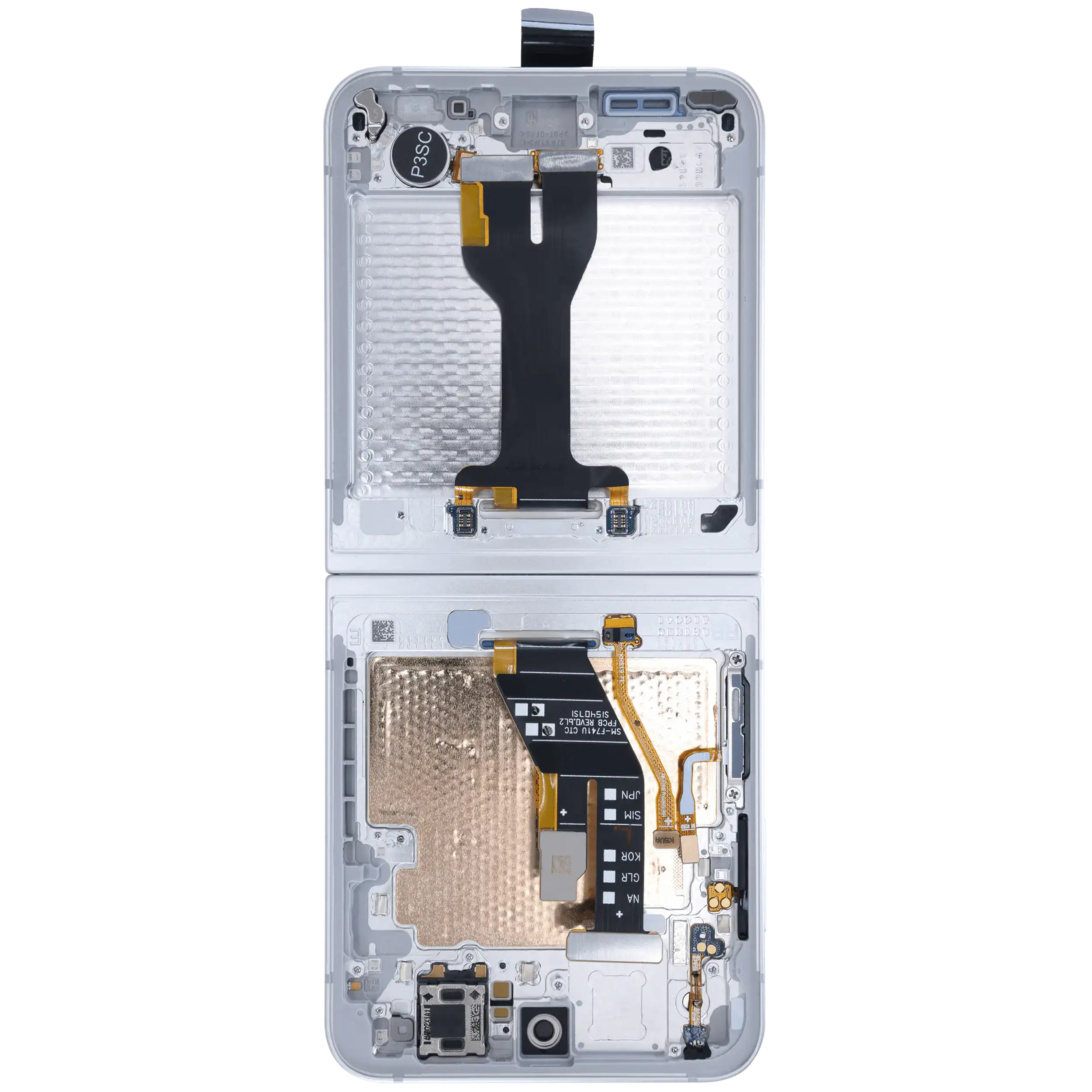 Inner OLED Display mit Rahmen für Samsung Galaxy Z Flip 7 FE 5G (Service Pack) (White (Weiß)) – Bild 4