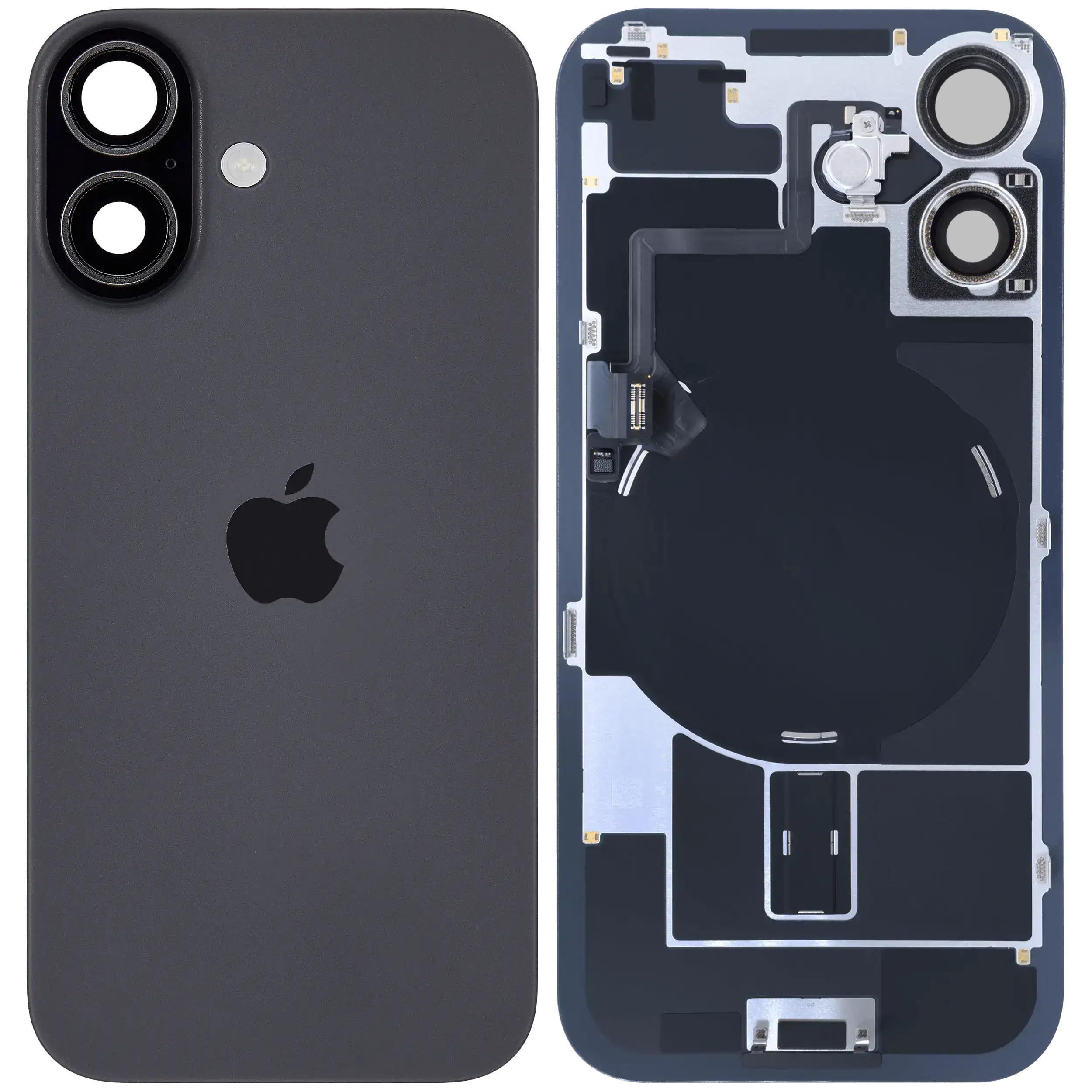 Rückglas mit MagSafe Magnet & NFC & Taschenlampen-Flexkabel für iPhone 17 (Original) (Black (Schwarz)) – Bild 2