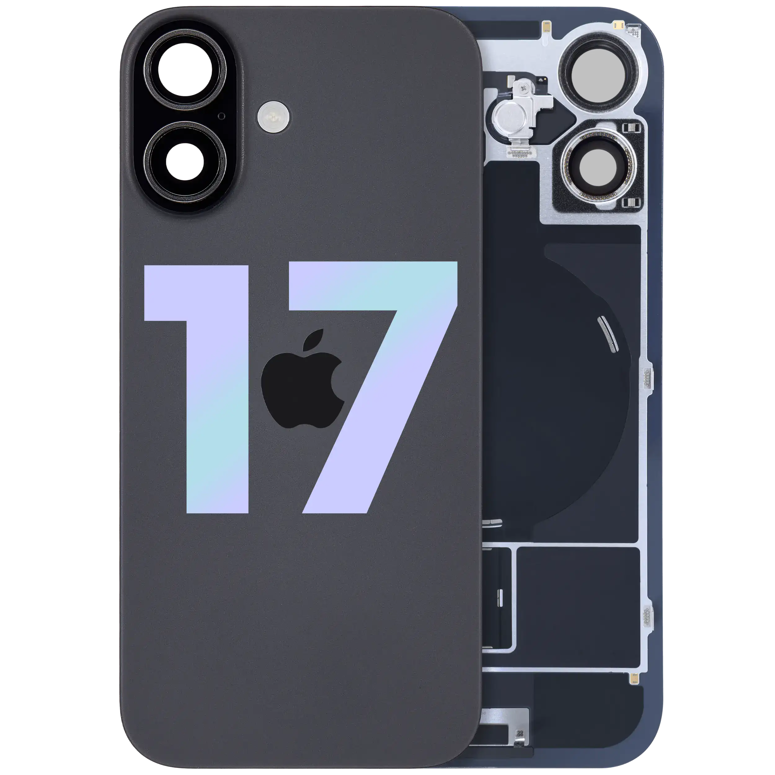Rückglas mit MagSafe Magnet & NFC & Taschenlampen-Flexkabel für iPhone 17 (Original) (Black (Schwarz)) – Bild 3
