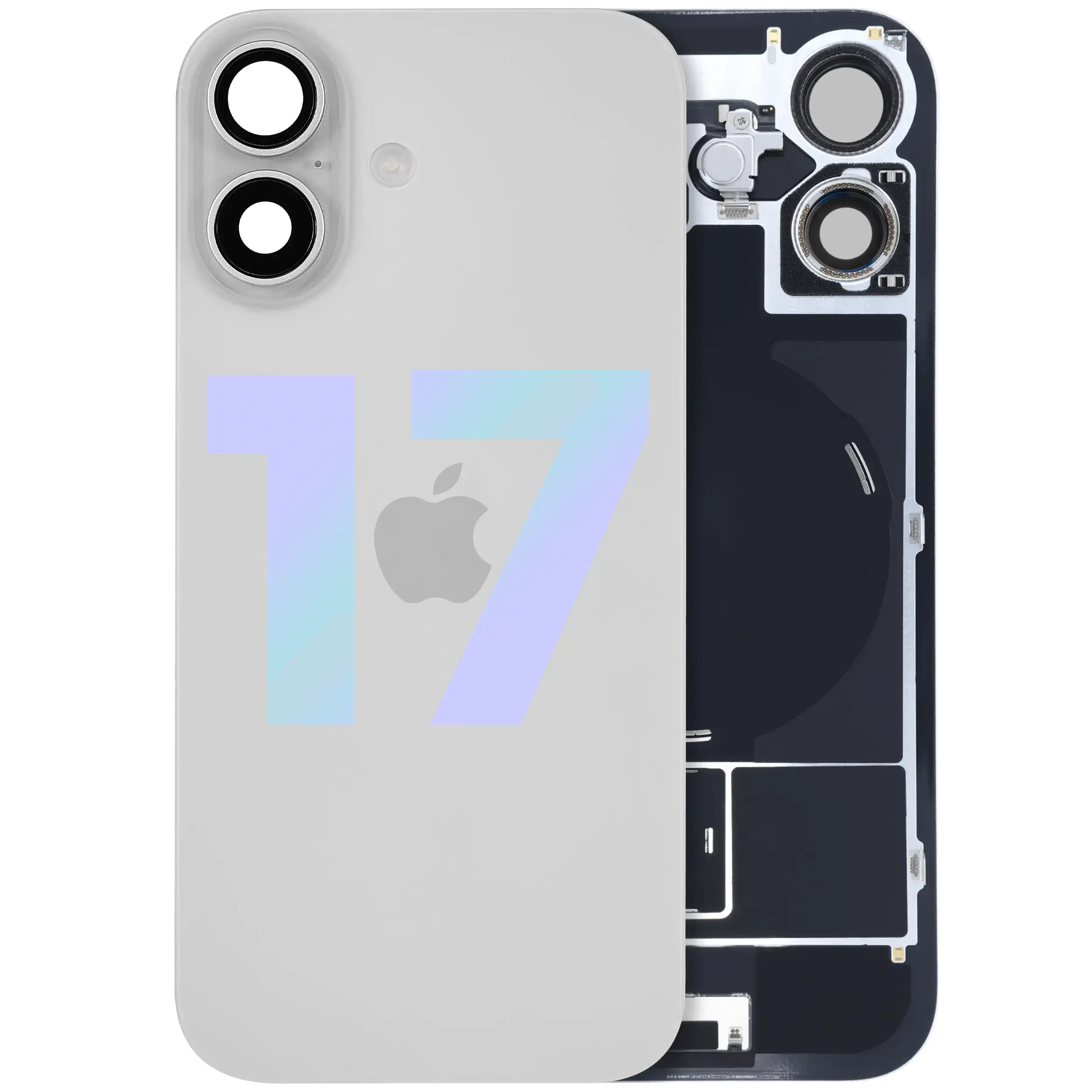 Rückglas mit MagSafe Magnet & NFC & Taschenlampen-Flexkabel für iPhone 17 (Original) (White (Weiß)) – Bild 3
