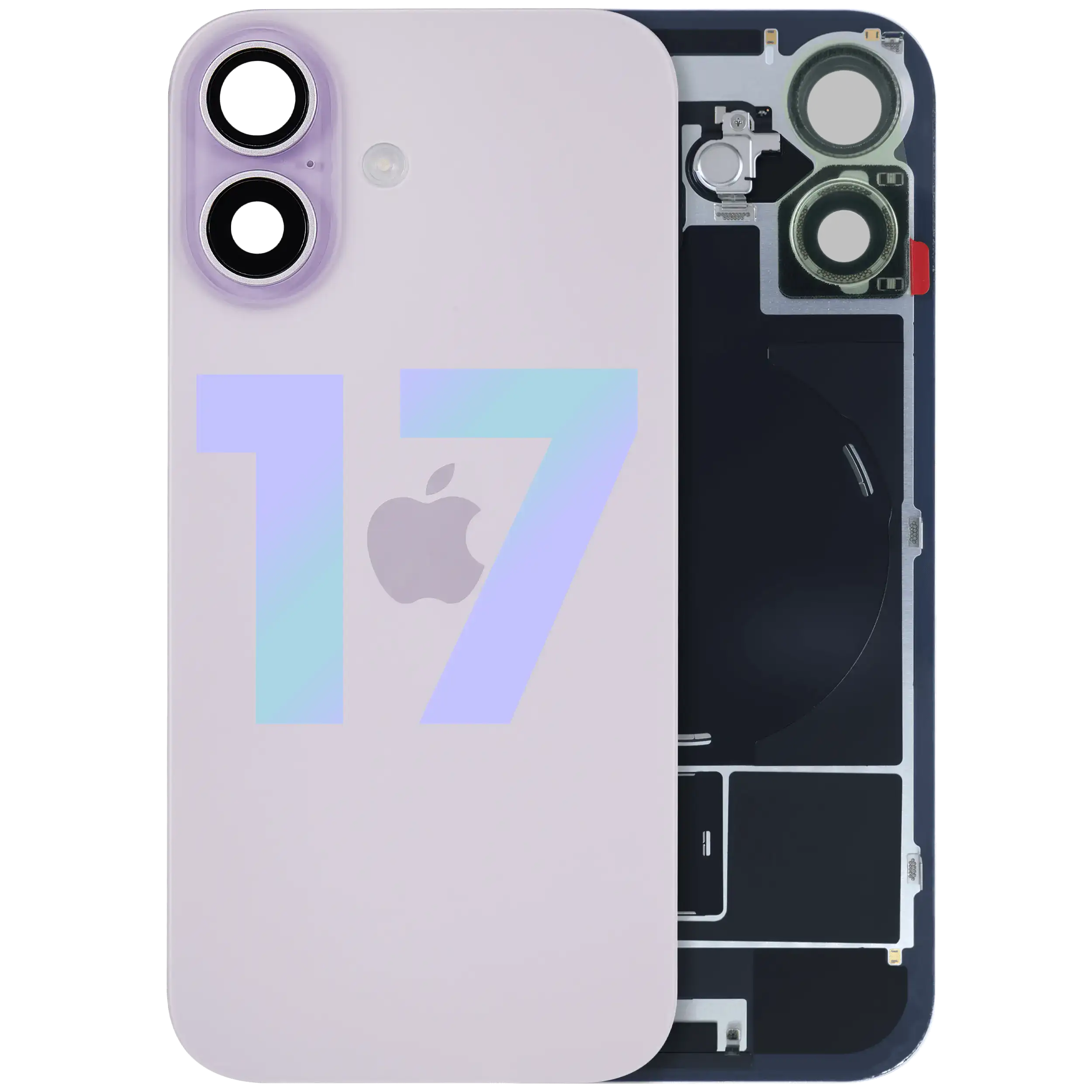 Rückglas mit MagSafe Magnet & NFC & Taschenlampen-Flexkabel für iPhone 17 (Original) (Lavender) – Bild 3