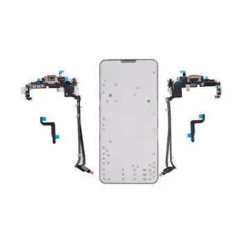 USB-C Ladebuchse Flexkabel (eSIM) für iPhone 17 Pro Max (Original) (Canadian Version) (Silver (Silber)) – Bild 2