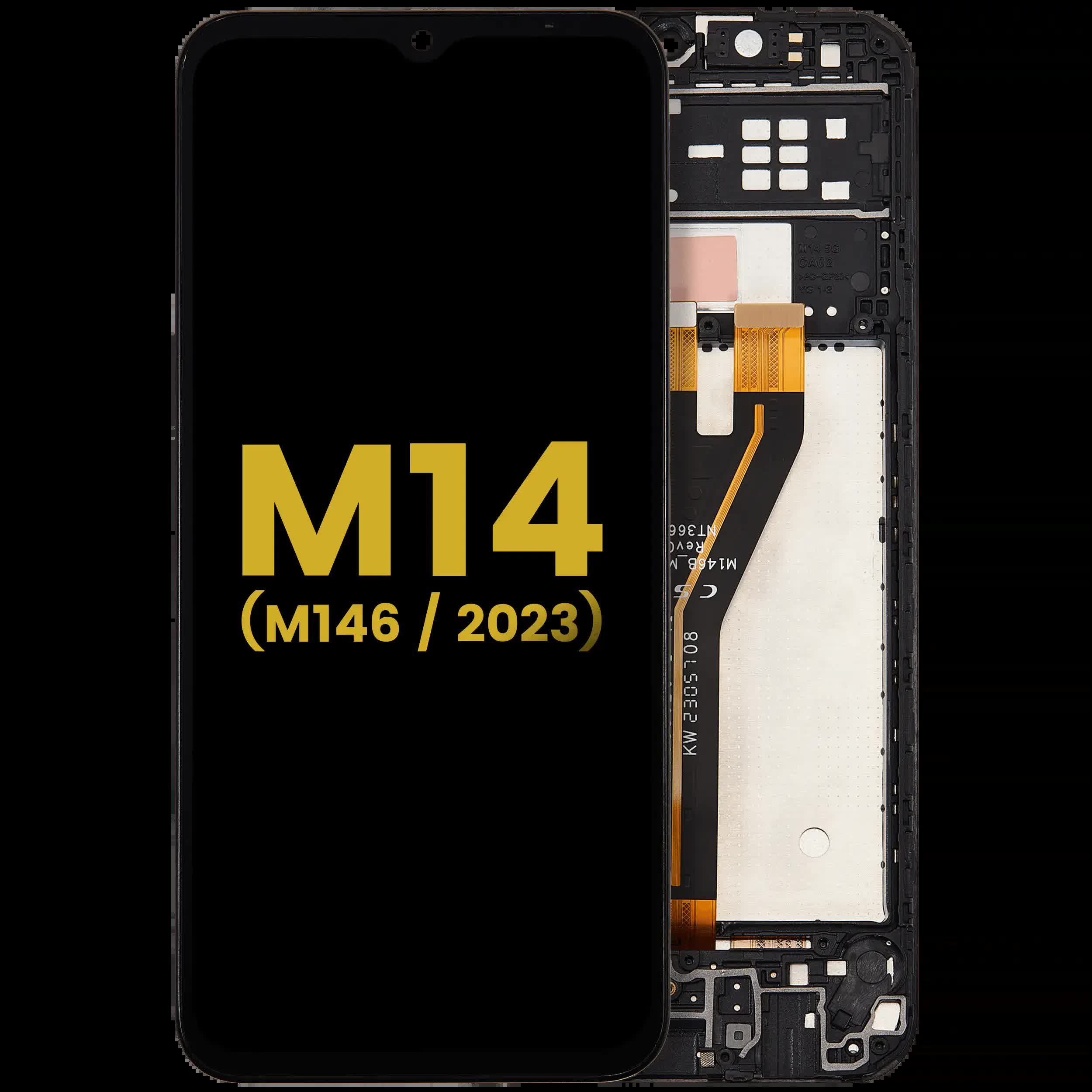 LCD Display mit Rahmen für Samsung Galaxy M14 (M146 / 2023) (professionell aufgearbeitet)