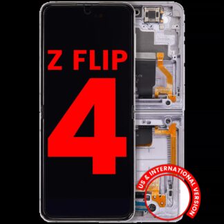 Inner OLED Display mit Rahmen für Samsung Galaxy Z Flip 4 5G (F721) (US & International Version) (Aftermarket Plus) (Bora Purple)