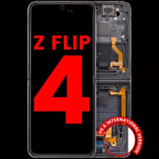 Inner OLED Display mit Rahmen für Samsung Galaxy Z Flip 4 5G (F721) (US & International Version) (Aftermarket Plus) (Graphite)