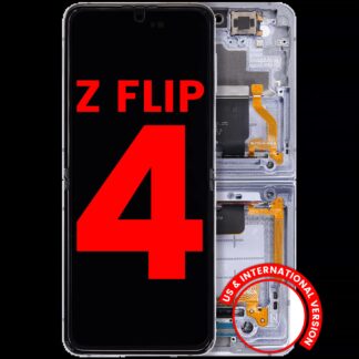 Inner OLED Display mit Rahmen für Samsung Galaxy Z Flip 4 5G (F721) (US & International Version) (Aftermarket Plus) (Blue (Blau))