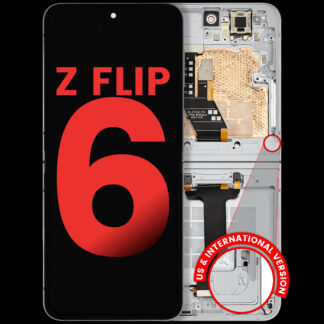 Inner OLED Display mit Rahmen für Samsung Galaxy Z Flip 6 5G (F741) (US & International) (Aftermarket Plus) (White (Weiß))