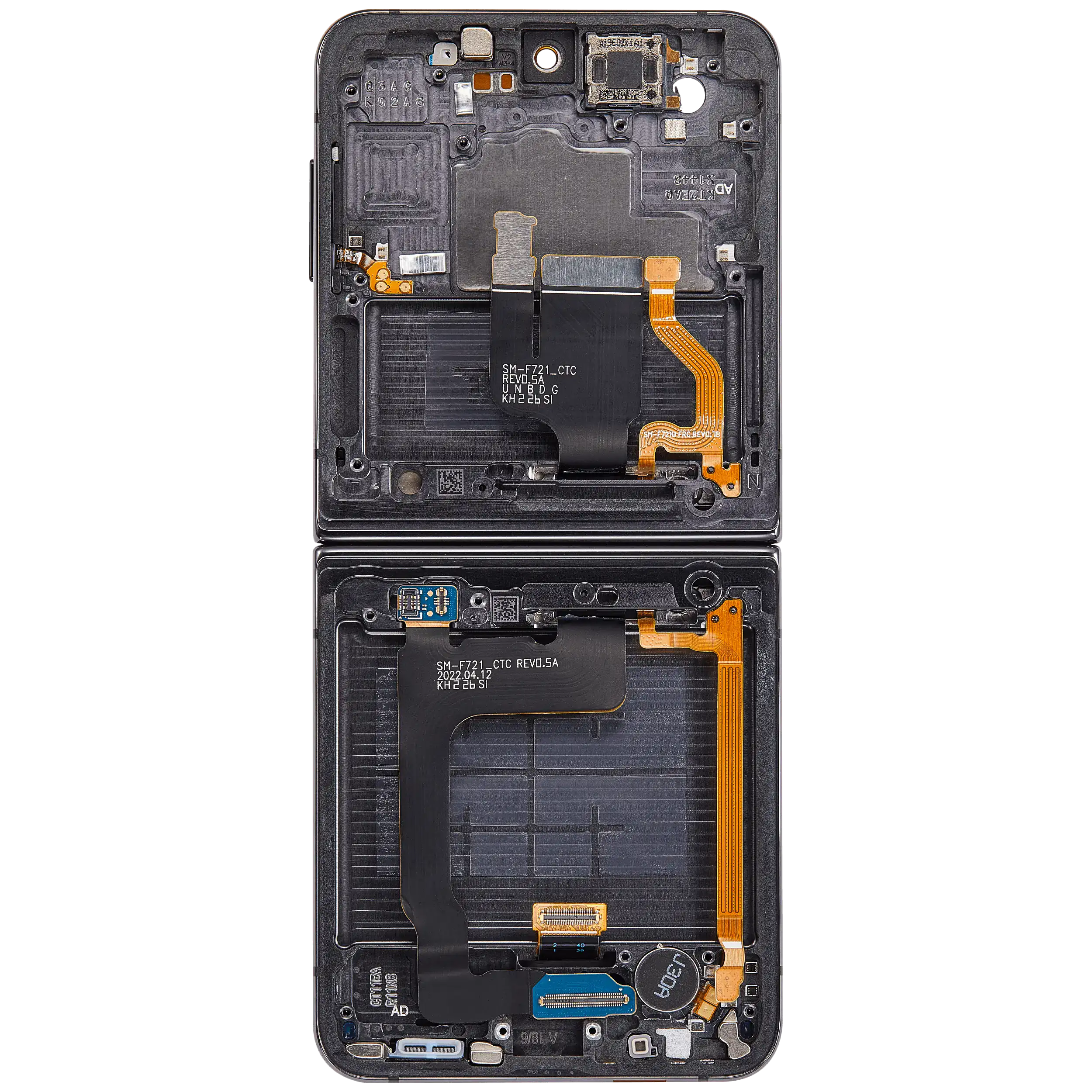 Inner OLED Display mit Rahmen für Samsung Galaxy Z Flip 4 5G (F721) (US & International Version) (Aftermarket) (Graphite) – Bild 4