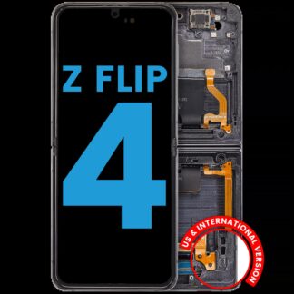 Inner OLED Display mit Rahmen für Samsung Galaxy Z Flip 4 5G (F721) (US & International Version) (Aftermarket) (Graphite)