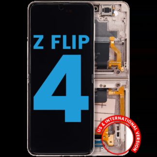 Inner OLED Display mit Rahmen für Samsung Galaxy Z Flip 4 5G (F721) (US & International Version) (Aftermarket) (Pink Gold)