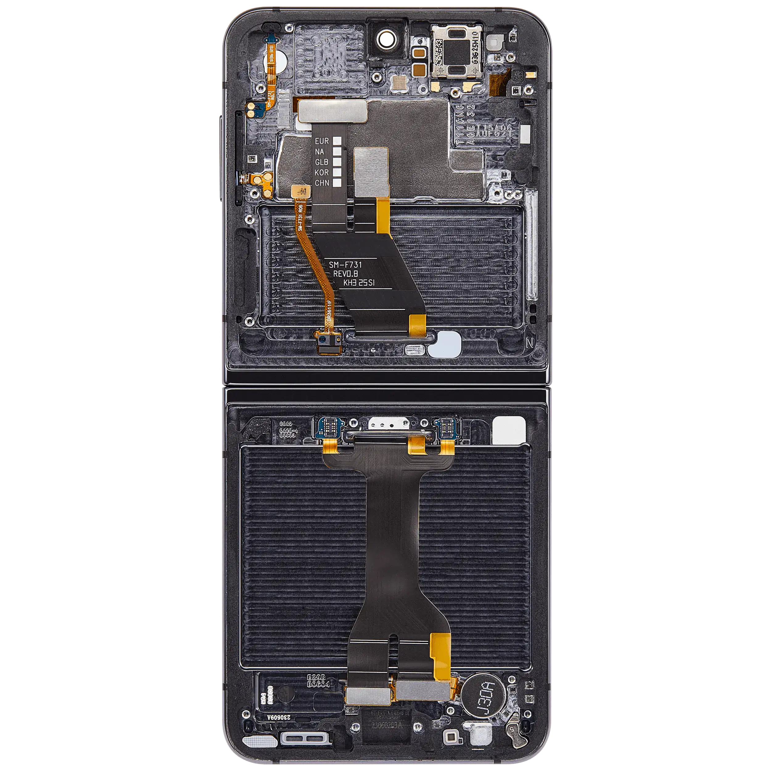 Inner OLED Display mit Rahmen für Samsung Galaxy Z Flip 5 5G (F731) (US & International) (Aftermarket) (Graphite) – Bild 4