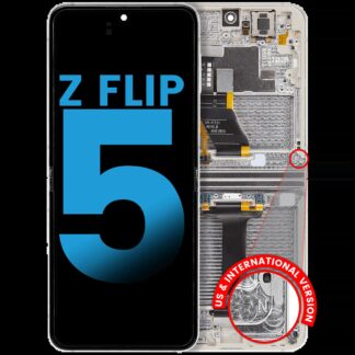 Inner OLED Display mit Rahmen für Samsung Galaxy Z Flip 5 5G (F731) (US & International) (Aftermarket) (Cream)