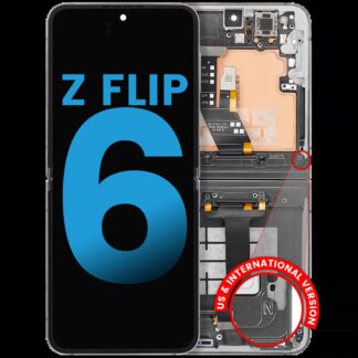 Inner OLED Display mit Rahmen für Samsung Galaxy Z Flip 6 5G (F741) (US & International) (Aftermarket) (Silver Shadow)