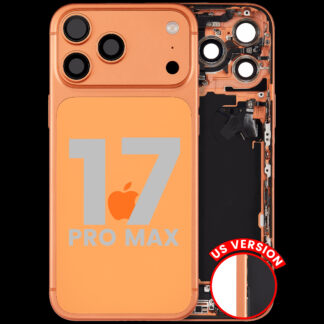 Rückgehäuse mit Ladebuchsen-Flex und Kleinteilen für iPhone 17 Pro Max (US-Version) (ausgebautes Originalteil: Grade A) (Cosmic Orange)