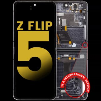Inner OLED Display mit Rahmen für Samsung Galaxy Z Flip 5 5G (F731) (US & International) (professionell aufgearbeitet) (Phantom Black)