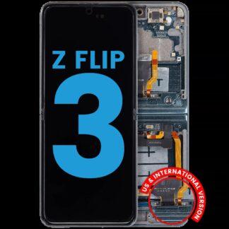 Inner OLED Display mit Rahmen für Samsung Galaxy Z Flip 3 5G (F711) (US & International) (Aftermarket) (Green (Grün))