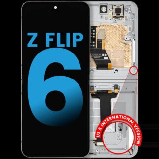Inner OLED Display mit Rahmen für Samsung Galaxy Z Flip 6 5G (F741) (US & International) (Aftermarket) (White (Weiß))