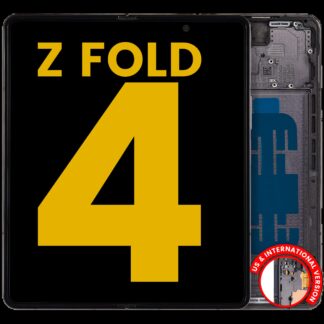 Inner OLED Display mit Rahmen für Samsung Galaxy Z Fold 4 5G (US & International) (professionell aufgearbeitet) (Phantom Black)
