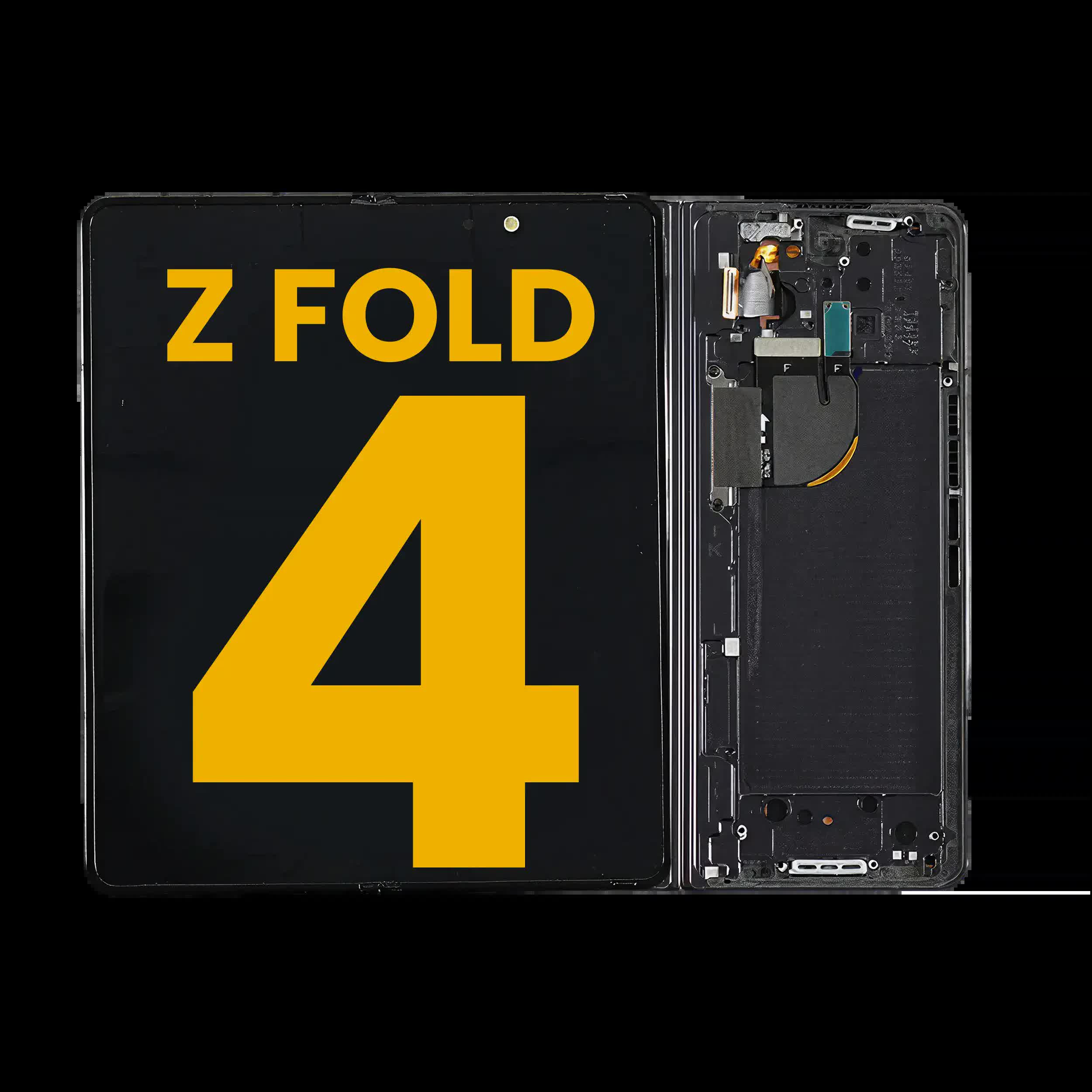 Inner OLED Display mit Rahmen für Samsung Galaxy Z Fold 4 5G (US & International) (professionell aufgearbeitet) (Graygreen)