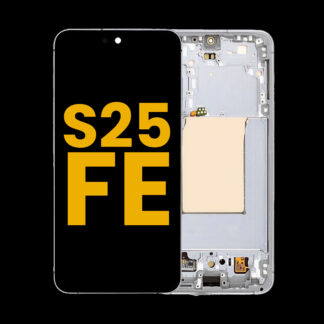 OLED Display mit Rahmen für Samsung Galaxy S25 FE 5G (US & International Version) (professionell aufgearbeitet) (White (Weiß))