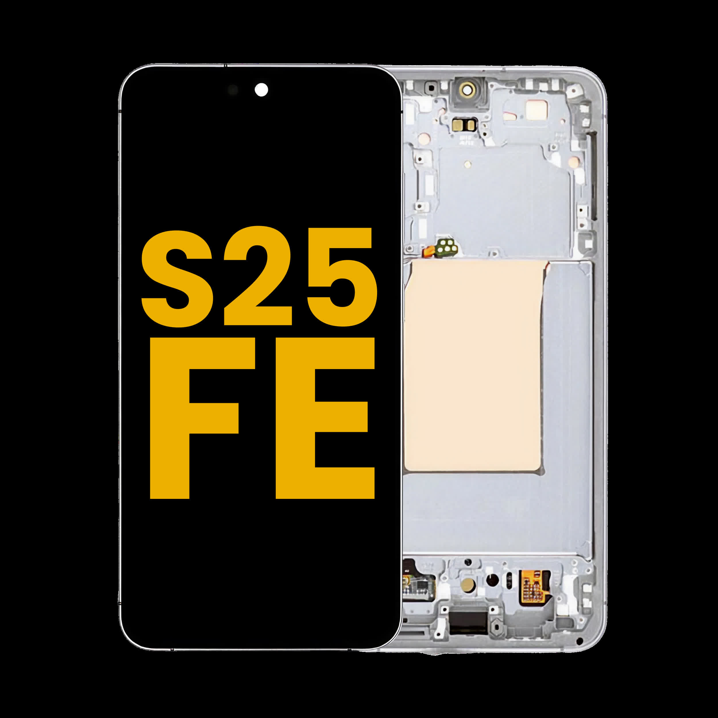 OLED Display mit Rahmen für Samsung Galaxy S25 FE 5G (US & International Version) (professionell aufgearbeitet) (White (Weiß))