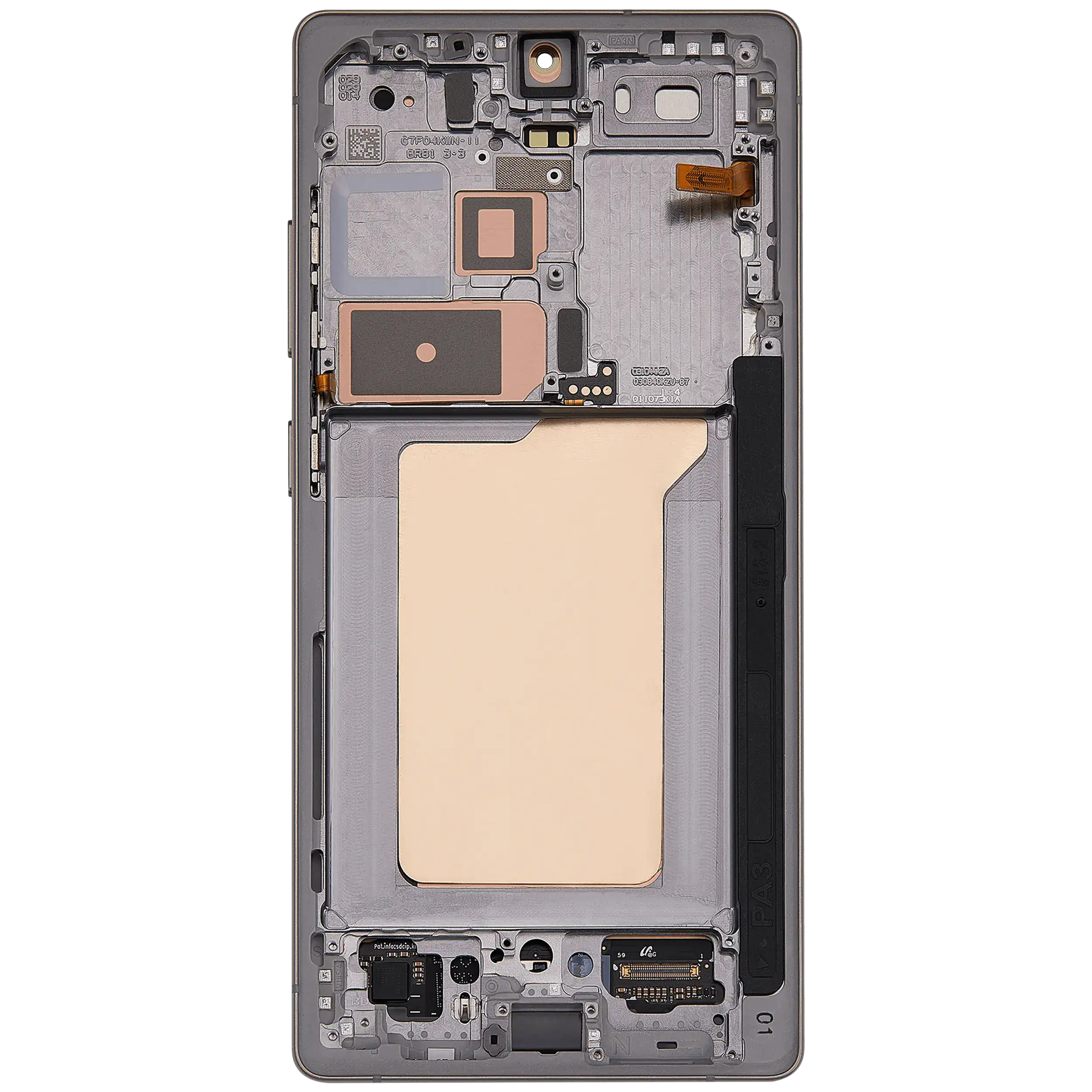 OLED Display mit Rahmen für Samsung Galaxy S25 Ultra 5G (Aftermarket Plus) (US & International) (Titanium Pink Gold / Jade Green / Grey) – Bild 2