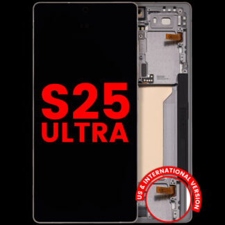 OLED Display mit Rahmen für Samsung Galaxy S25 Ultra 5G (Aftermarket Plus) (US & International) (Titanium Pink Gold / Jade Green / Grey)