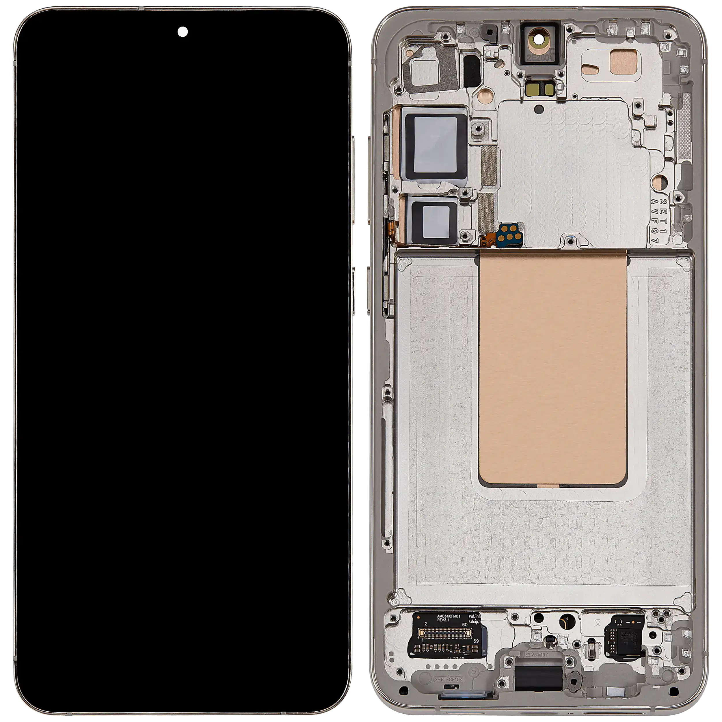 OLED Display mit Rahmen für Samsung Galaxy S24 Plus 5G (US & International Version) (Aftermarket Plus) (Amber Yellow) – Bild 2