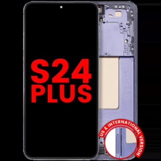 OLED Display mit Rahmen für Samsung Galaxy S24 Plus 5G (US & International Version) (Aftermarket Plus) (Cobalt Violet)