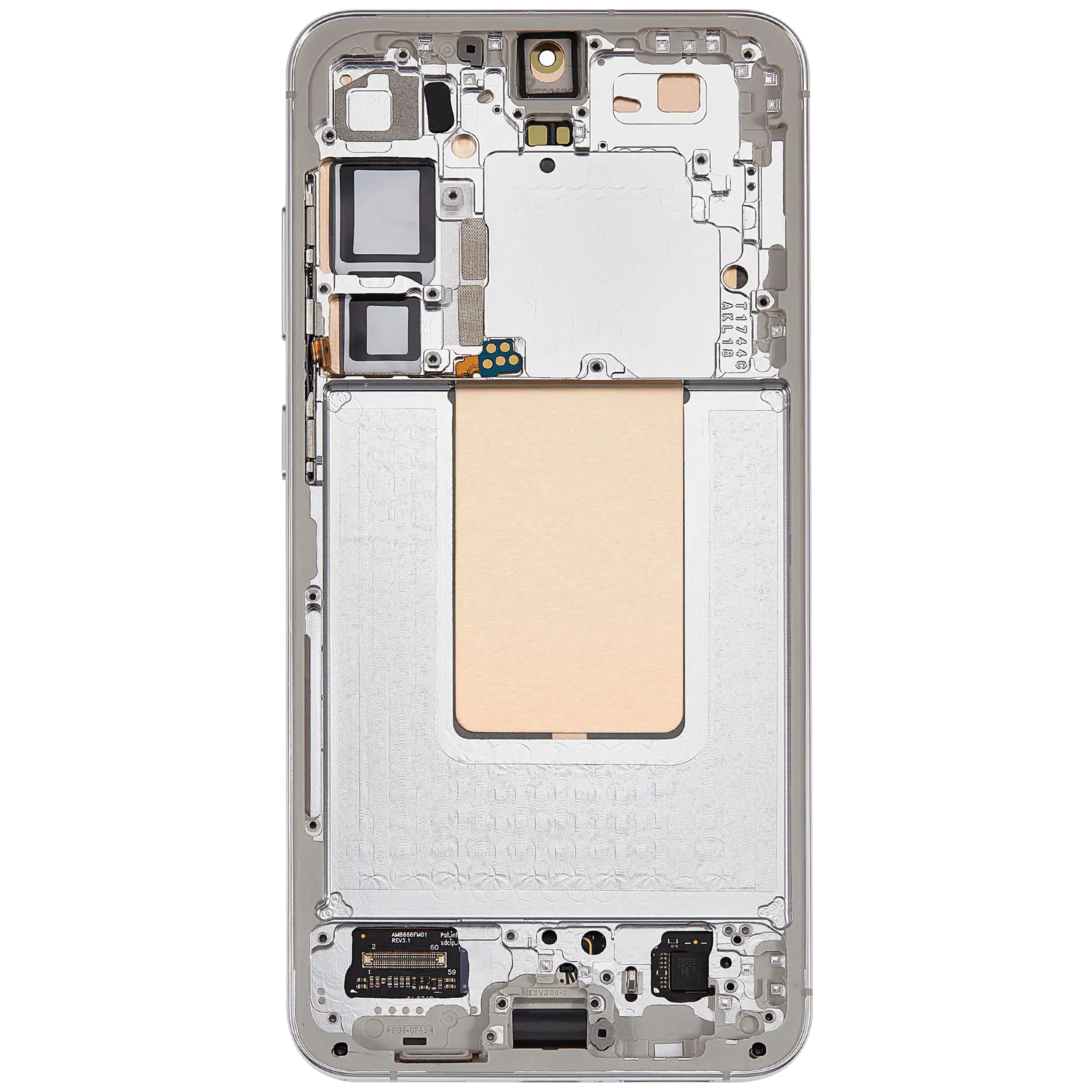 OLED Display mit Rahmen für Samsung Galaxy S24 Plus 5G (US & International Version) (Aftermarket Plus) (Marble Grey) – Bild 4